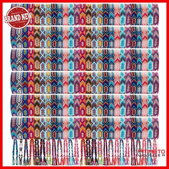 Jewelry - 100 Adjustable Woven Friendship Bracelets Set Sliding Knot Closure